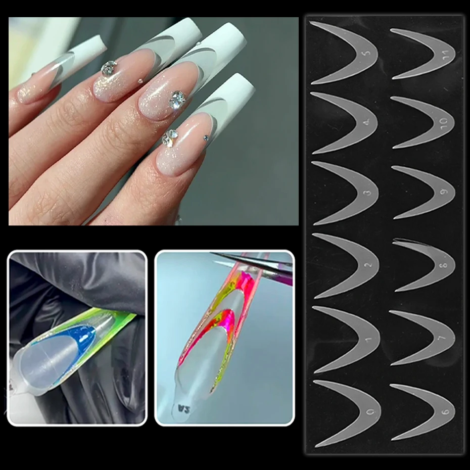 Dual Nail Forms False Tips For Gel Extension Quick Building French Mold Soft Silicone Pads Manicure Tools Nail Accessories Parts