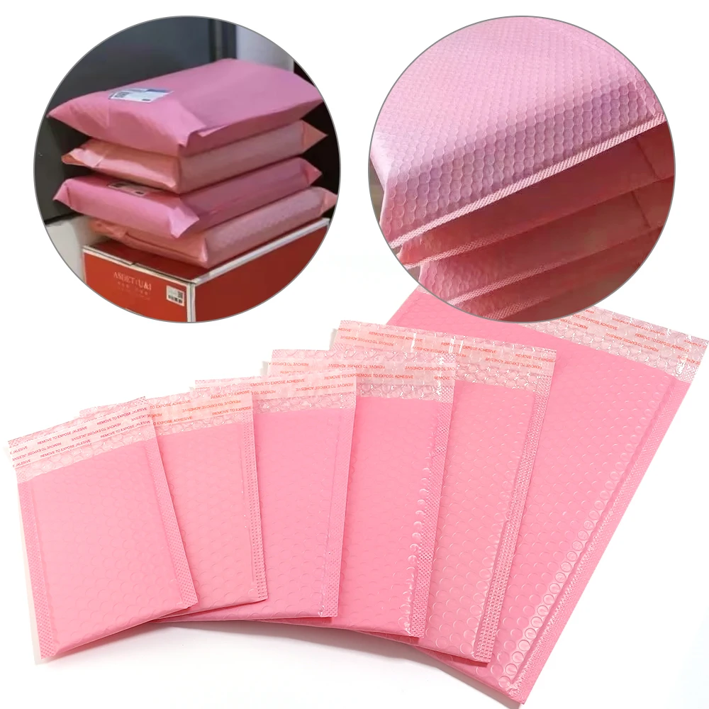 

5-20Pcs Pink Poly Bubble Mailers Padded Envelopes Self Seal Padded Envelopes Gift Bags Shipping Bag Packaging Envelope