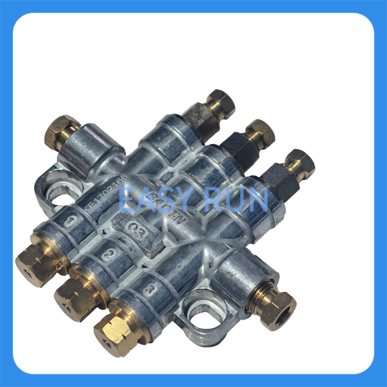 BFA-03-Way Oil Displacement Distributor, Indicator Pin, 0.3cc/cyc, 6mm In/4mm Out