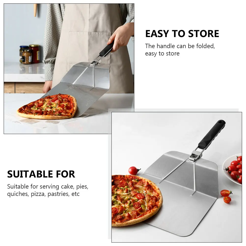 

1pc Stainless Pizza Transfer Shovel Shovel Foldable Spatula For Kitchen Supply Silver Color