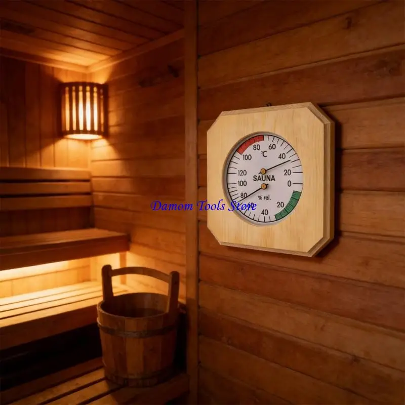 57BE Strong Pine Sauna Thermometers with Easy Installation for Steam Room Use