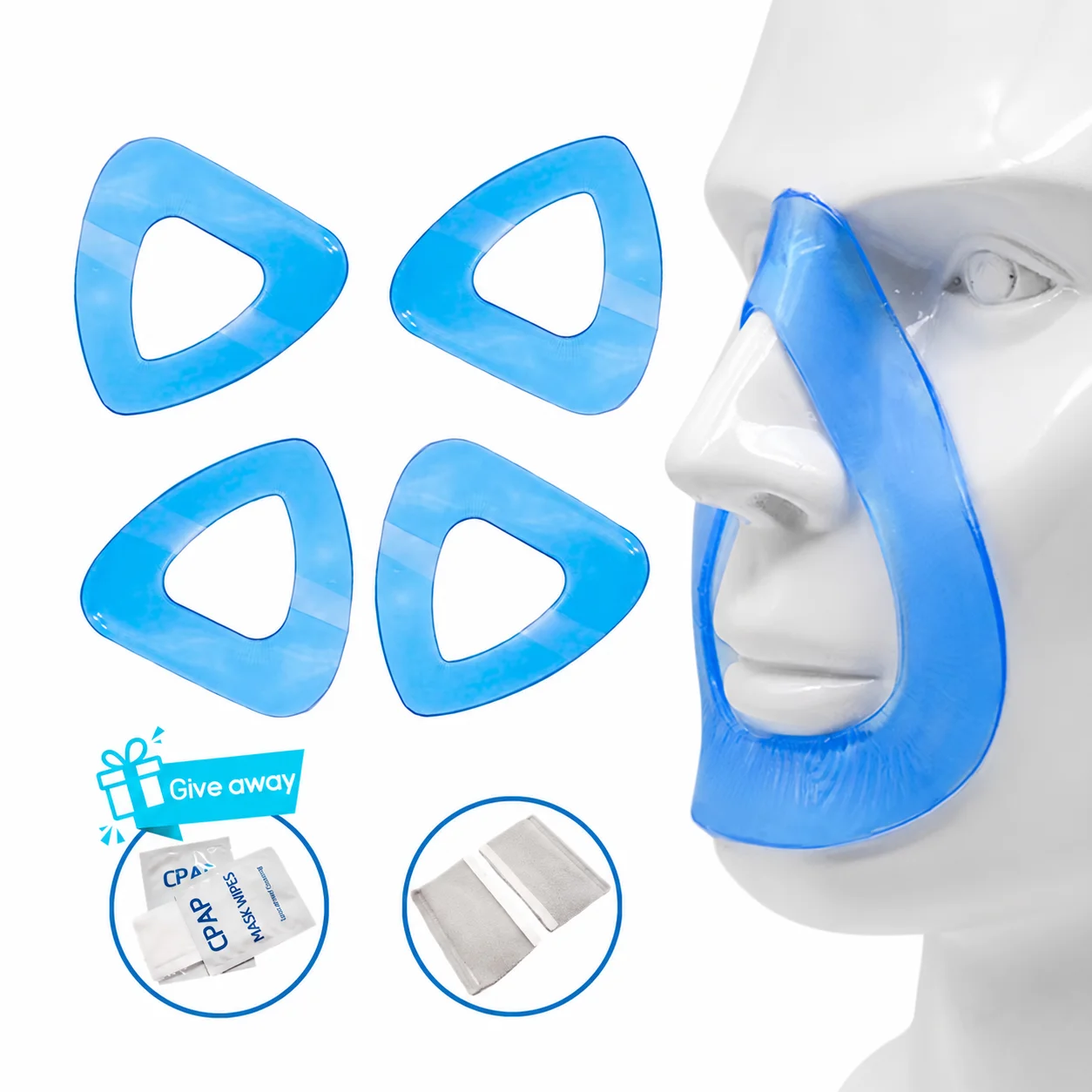 4Pack CPAP Nose Pads Nasal Gel Pads for Full Face/Nasal Mask – Home Ventilator Nose Pads Supplies Comfort Seal Skin Protection