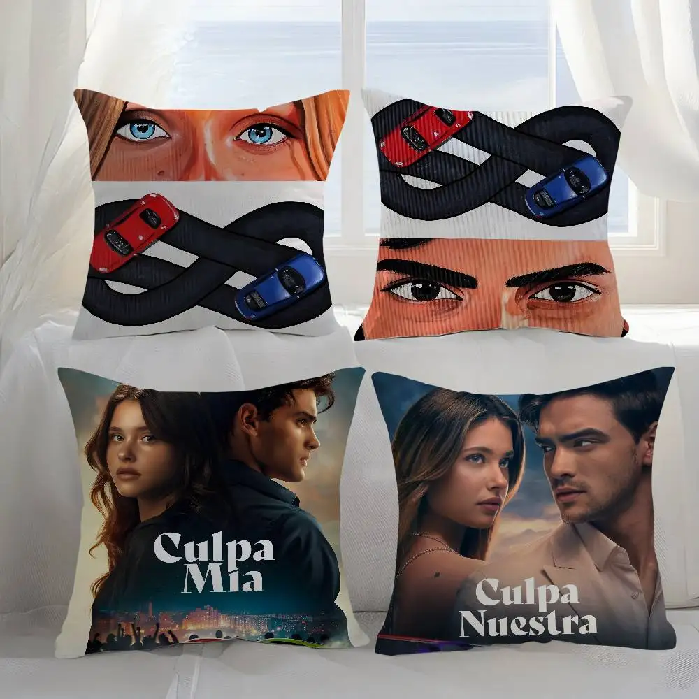 بلدي F-خطأ C-Culpa Mia 2023 كيس وسادة نسيج قطيفة لينة المخدة مزدوجة الوجهين طباعة غطاء الوسادة الهدايا المنزلية