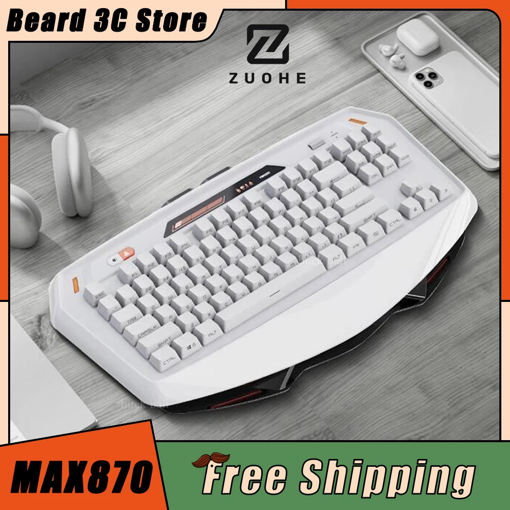 NEW ZUOHE MAX870 Keyboard Three Mode Wireless Bluetooth Sports Car Keyboards RGB Customize Keyboard For Pc Gamer Accessories