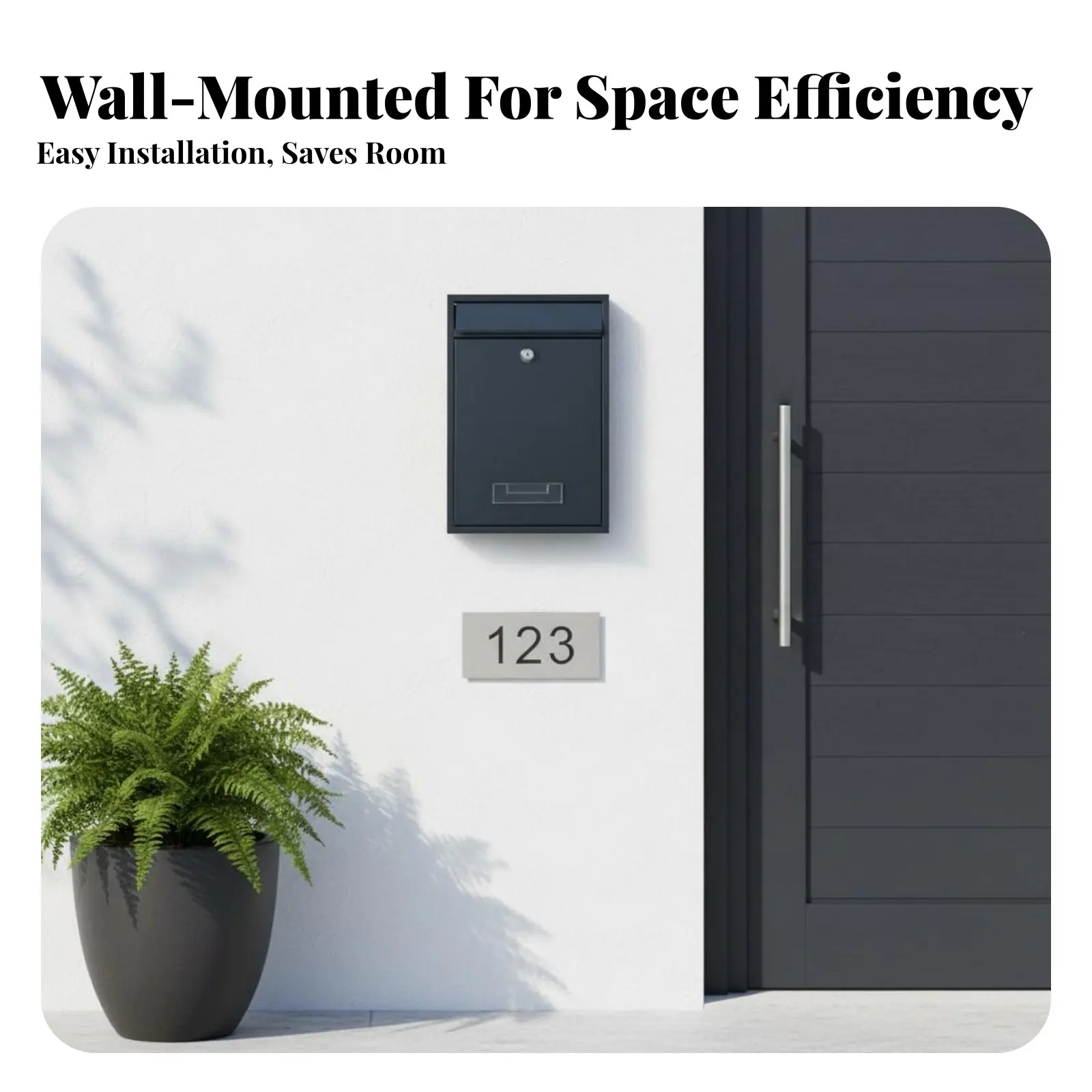 Wall Mount Mailbox Weather-Resistant Locking Security Mailbox Locking Security Letterbox Viewing Window for House Entrance