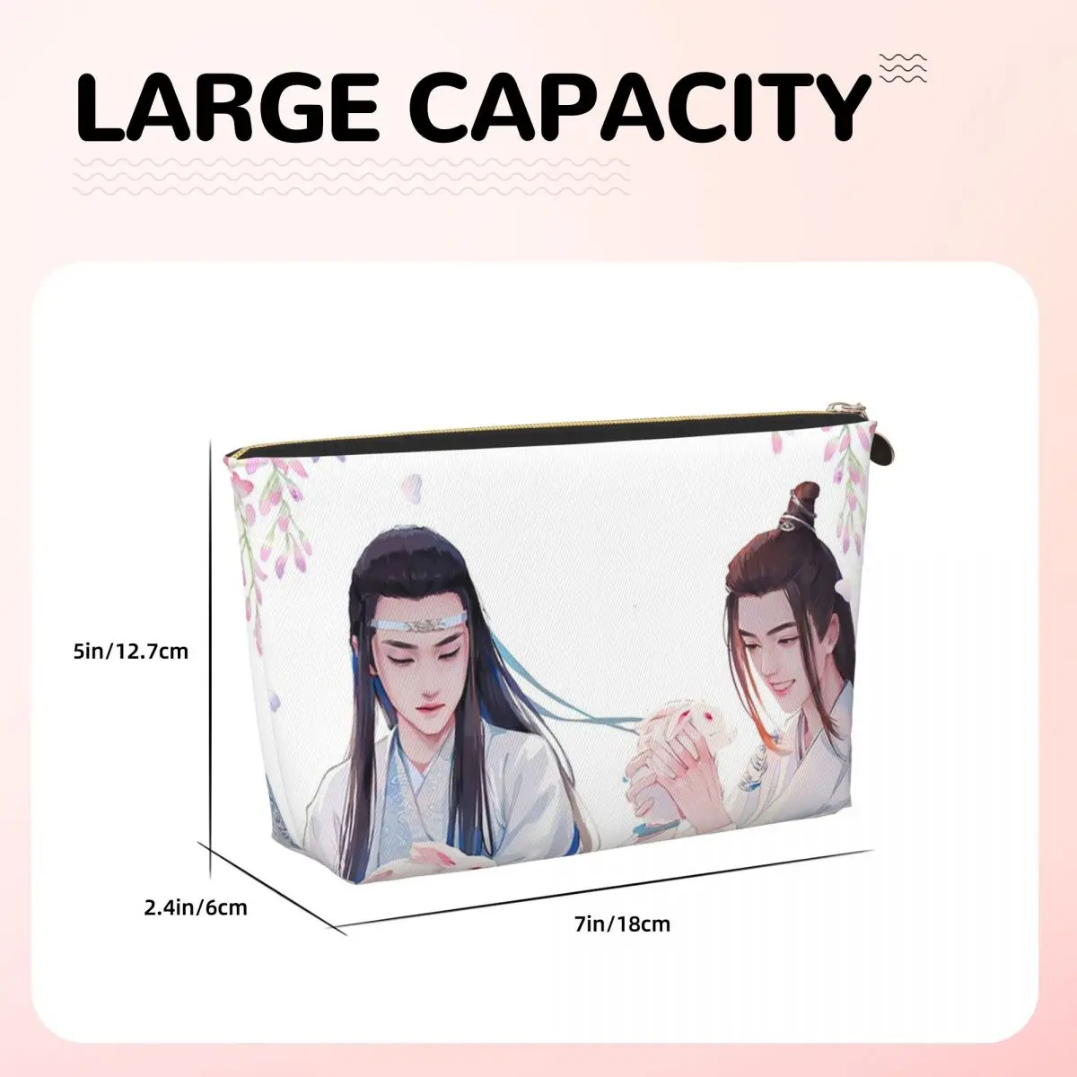 لان وانغجي الأزرق ساكورا الفن الجامح مو داو زو شي جوسو لان حقائب مستحضرات التجميل النسائية السفر ماكياج المنظم الحقيبة تخزين أدوات الزينة #3
