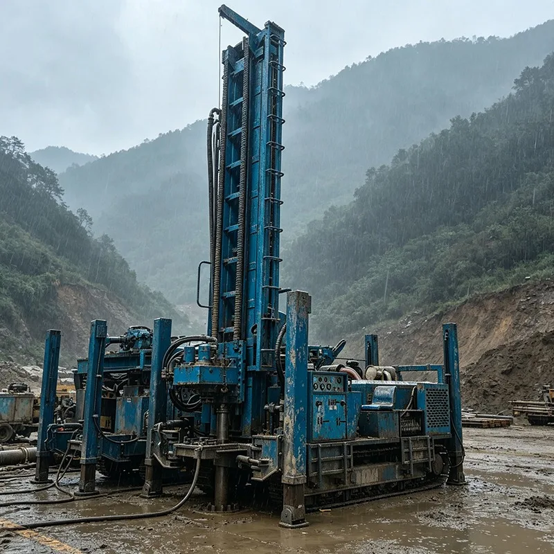 Crawler Type Pneumatic Water Well Drilling Rig 300m Fast Speed Rock Boring Machine For Emergency Drought Relief Operations