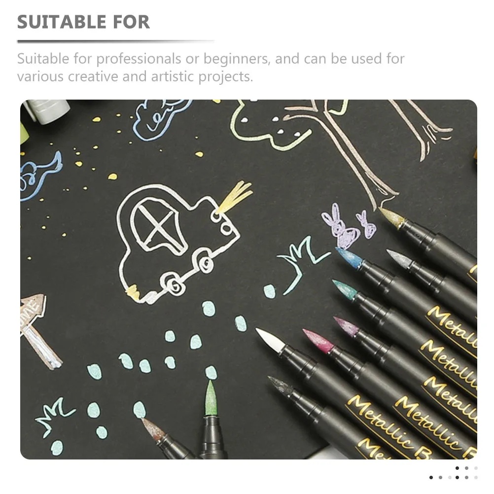 10Pcs Colorful Marker Pens Multi-Function Metallic Markers Portable Professional Paint Markers for Graffiti Illustration Note