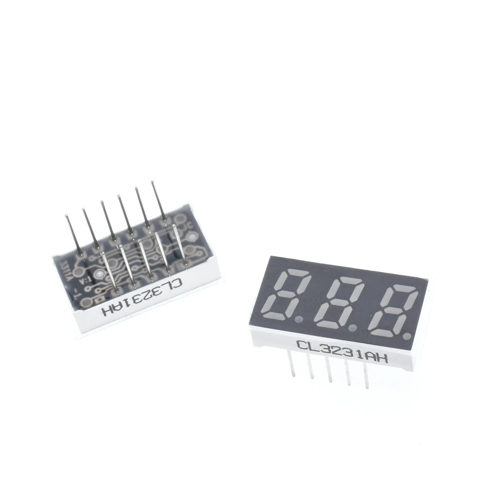 Tubo digital display de led, 10 peças, novo e original, 3 bits, 0.32 polegadas, luz vermelha, 7 segmentos, cátodo/âodo