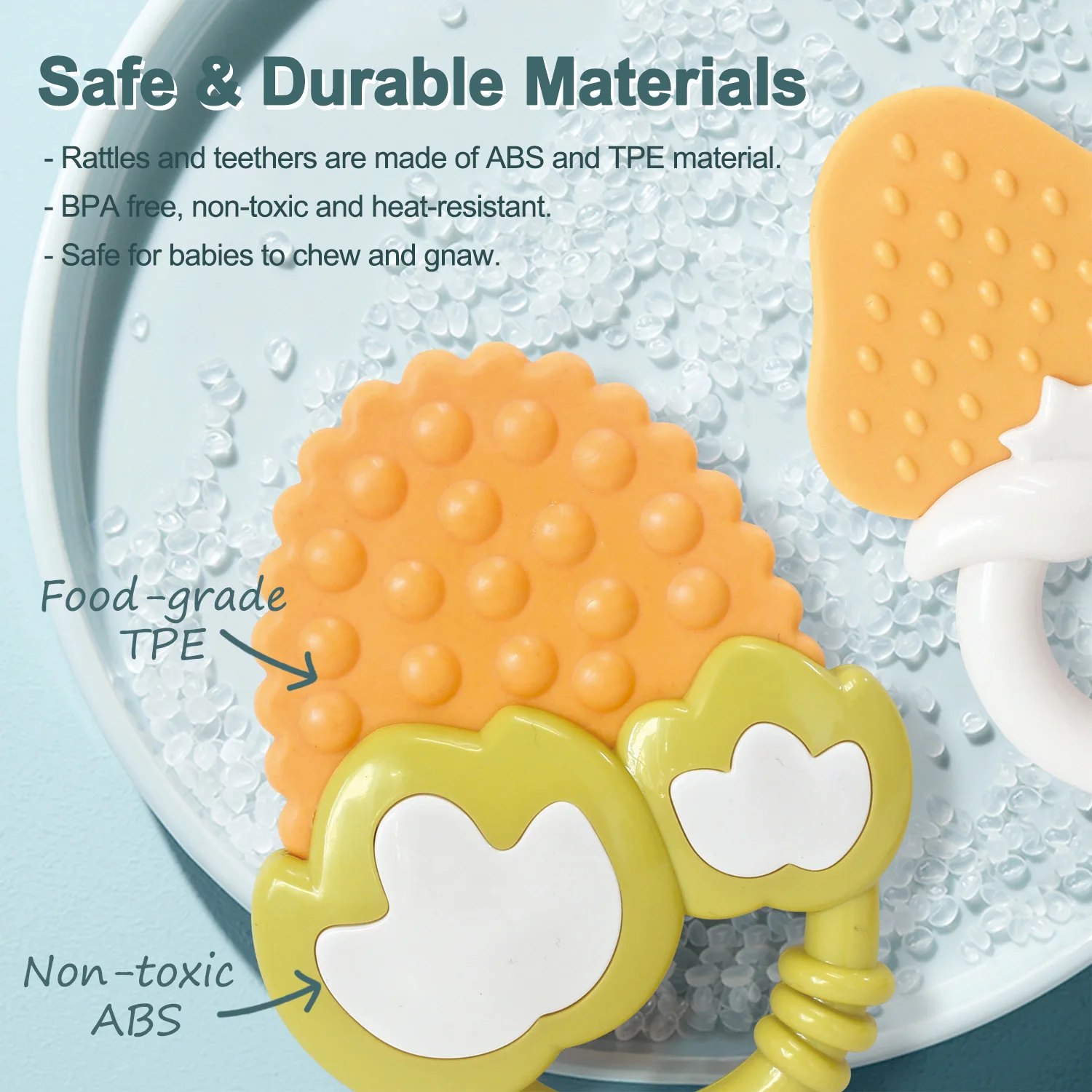 عضاضة حشرجة المحمول مع صندوق تخزين ، جرس لينة حديثي الولادة ، سرير تهز اليد ، لعبة تعليمية عيد الميلاد ، حشرجة الطفل ، 0-12 شهرا ، 10 قطعة #4