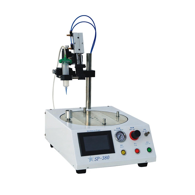 LY 380 Automatic Round Circle Liquid Dispenser 4 Work Places For Mobile Frame Glue Dispensing