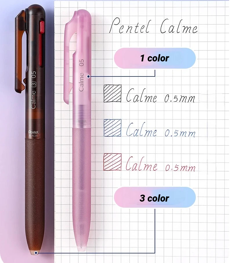1pcs Pentel 0.5mm Calme Fall And Winter Limited Light Oil Pen Multi-function Pen Ballpoint Pen Medium Pen Japanese Stationery
