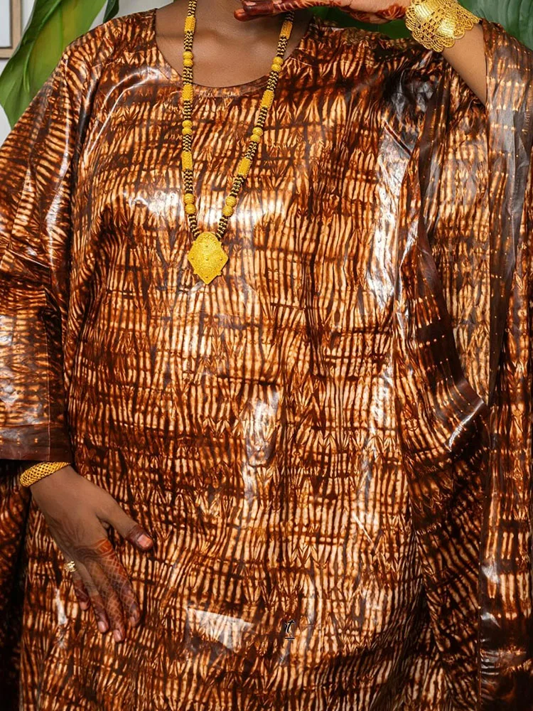 

Eid Mubarak Dress for Women Ramadan Gown African Party Wear Ankara Boubou Kaftan Long Dress with Scarf & Hijab Set