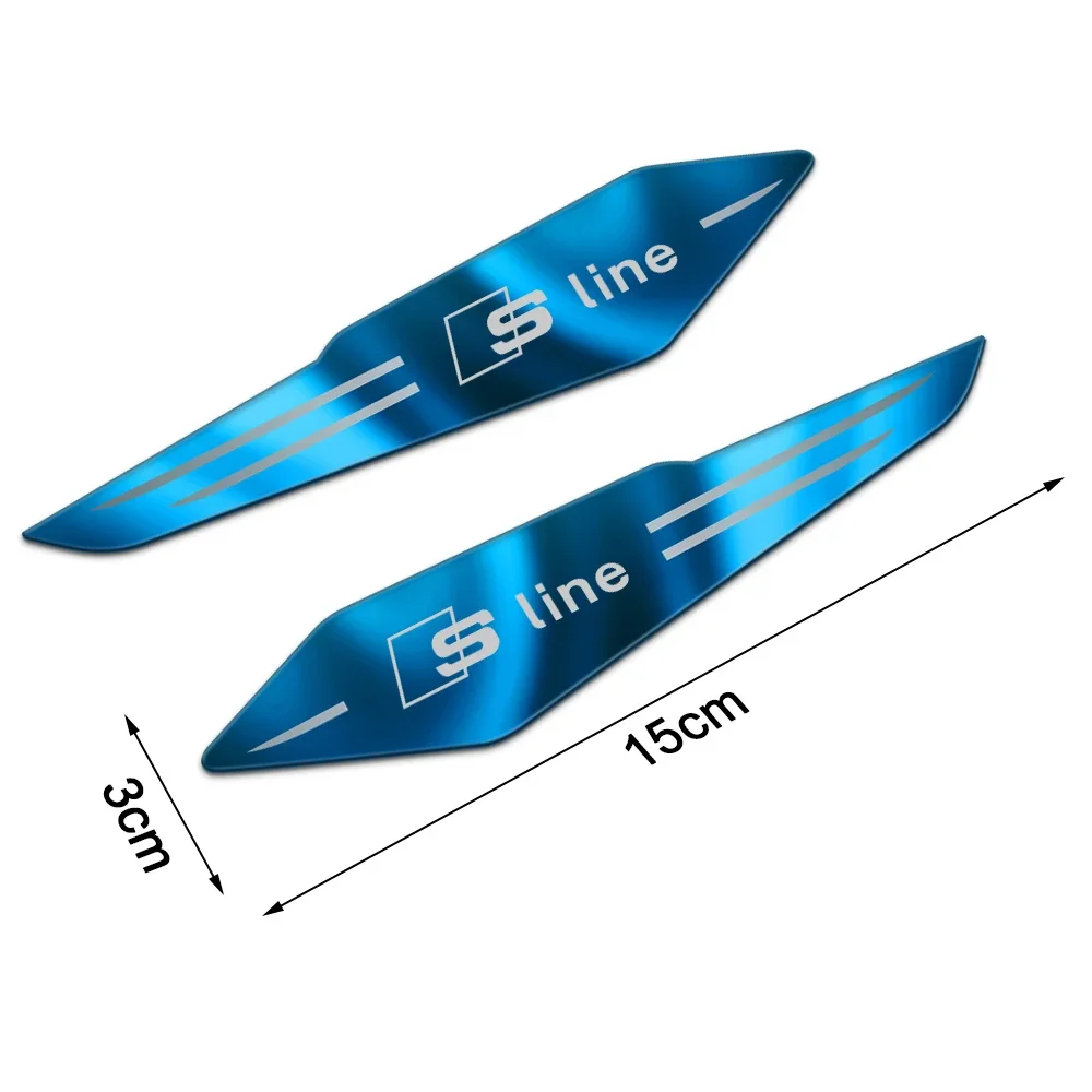 2Pcs 3D Metal Auto Door Car Body Fender Emblems Stickers For Audi A7 A8 A3 A4 A5 A6 TT Q3 Q5 Q7 A1 B5 B6 B7 B8 B9 8P C6 C5 C7 - view 3