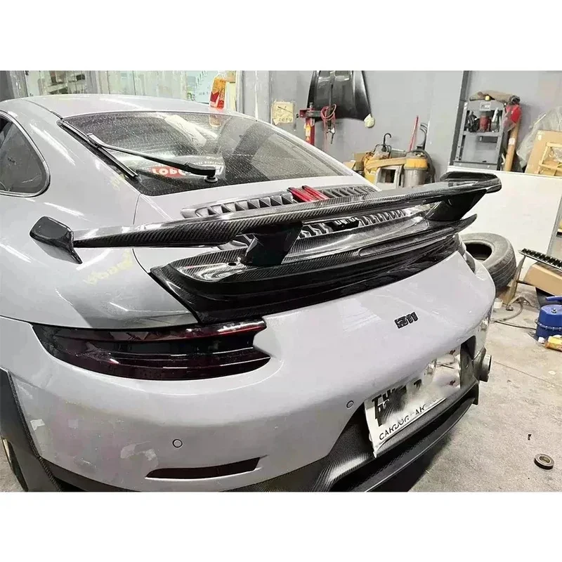 For    carbon fiber Tail fins Rear Trunk Spoiler Guide Wing Rear Wing diverter Car Accsori body kit