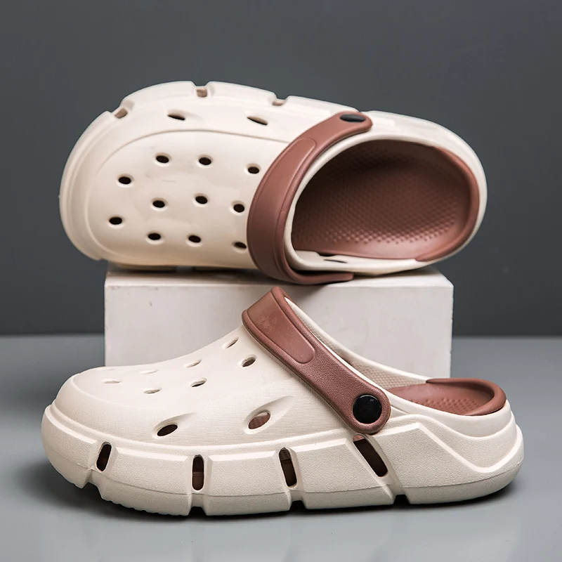 Summer Men Rubber Sandals Garden Shoes Clogs Fashion Beach Shoes Platform Thick Soles Soft Comfortable 5cm High - Image 3