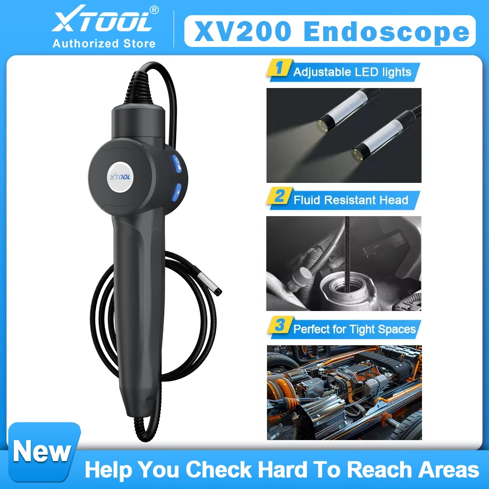 XTOOL XV200 Newest Endoscope Camera Micro 8 LED Car Tools 8.5mm HD Inspection upgraded of XV100 Work With D9S IP900S IP919PRO