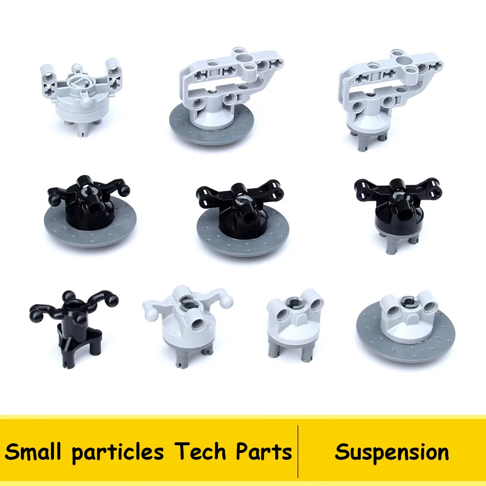 MOC parti tecniche sospensione sterzo Push Rod Putter ammortizzatore a molla per blocchi di costruzione fai da te pneumatico auto camion Drive Brick