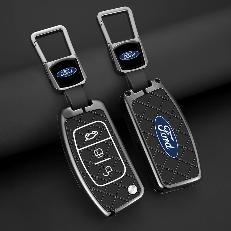 Car Flip Folding Key Case Cover For Ford Focus 2 3 Ecosport C-Max S-Max Fusion Ka Mondeo Kuga Galaxy Fiesta Keychain Accessories
