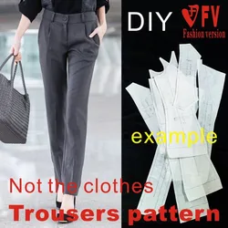 Suit trousers cutting drawing 1:1 women trousers garment making pattern BCK-41
