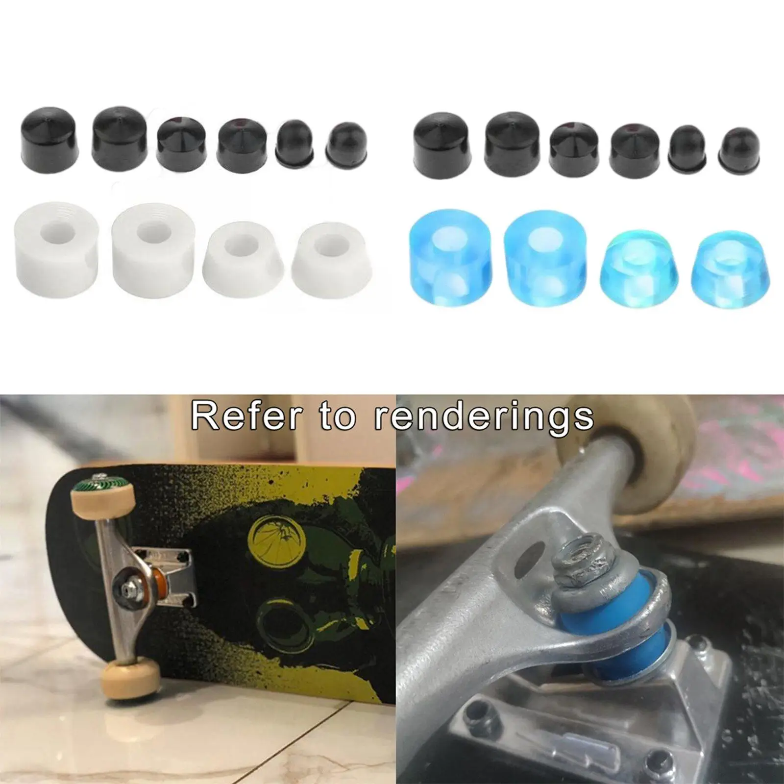 20pcs Skateboard Wheels Kit Bushing Flash PU Roller Skate Wheels for Outdoor