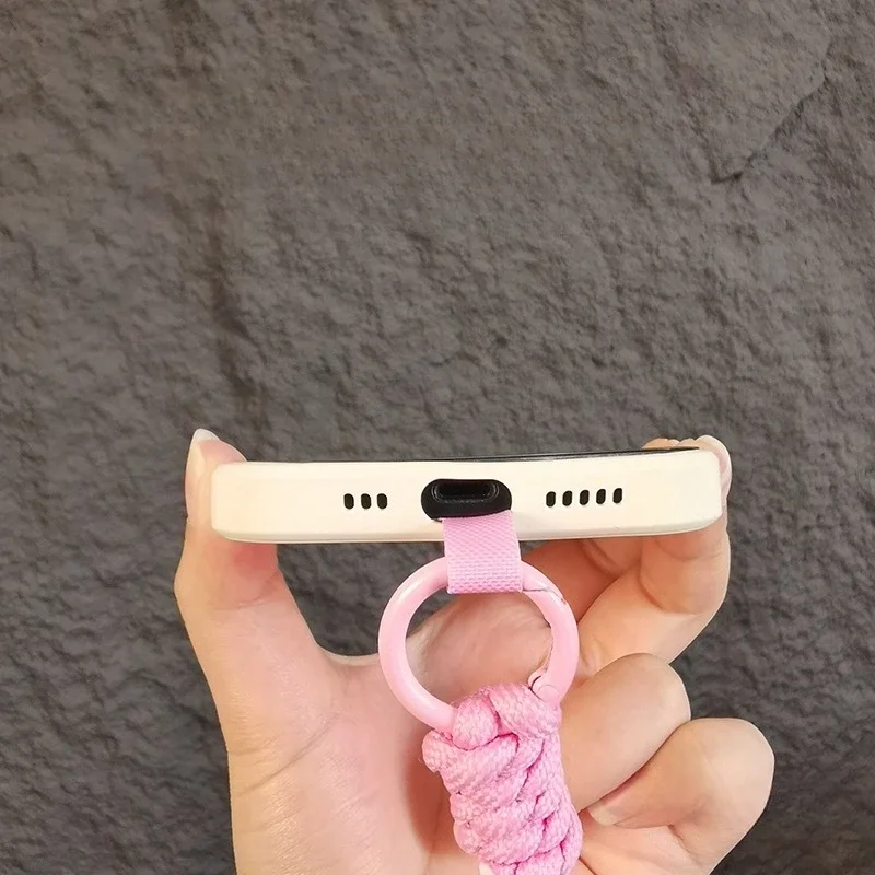 Short Adjustable Wrist Strap, Multi Strand Woven, Sturdy Mobile Phone Protection Strap, Portable Clip Style