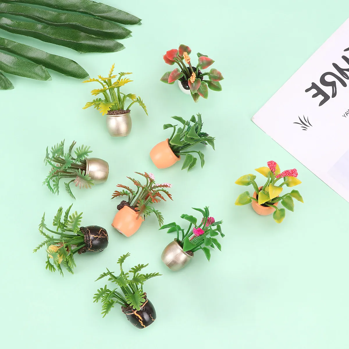 

10Pcs 1:12 Mini Plastic Potted Plants Colorful Garden Scene Decor for Dollhouse Balcony Micro World Desktop Ornament Accessories