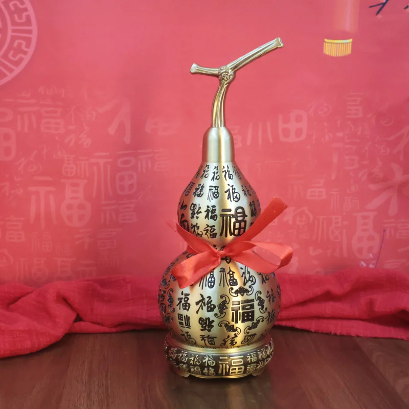 Ornament Dragon Head Gourd Copper Open Lid Hollow Opening Baifu Large and Small Living Room Office Crafts