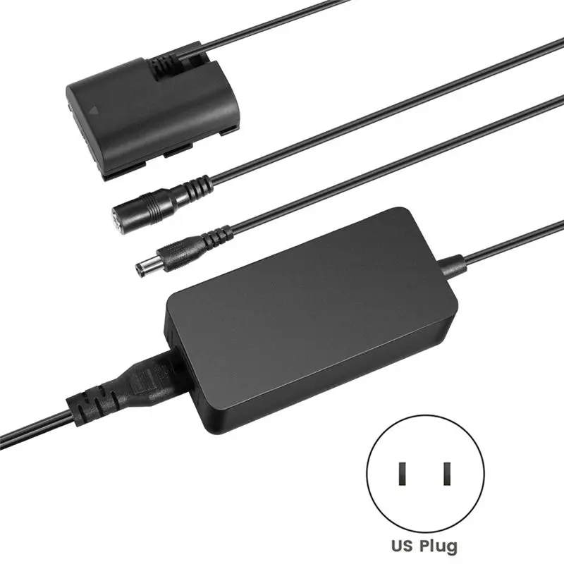 Superior-8V 3A Replacement Dummy Battery Coupler Kit With DC Coupler & AC Adapter For Canon LP-E6/E6N/E6N Cameras