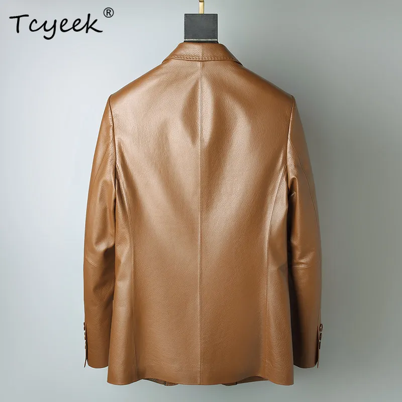 Tcyeek Natural Deerskin Coat Men Casual Suit Jacket Real Leather Man Jackets Spring Autumn Clothes Trendy Jaqueta De Couro