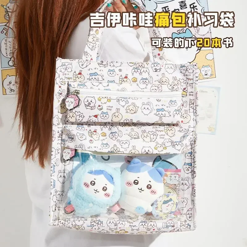 Chiikawa Anime Kawaii Sanrio Lagerung Einkaufstasche niedlichen Cartoon Studenten niedlichen Cartoon große Kapazität wasserdichte Handtasche Geschenke Spielzeug