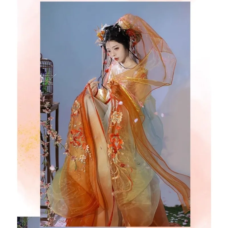 Ancient Tang Dynasty Princess Hanfu Dress Chinese Style Traditional Vintage Ethnic Cosplay Dance Costume Hanfu Party Fairy Dress