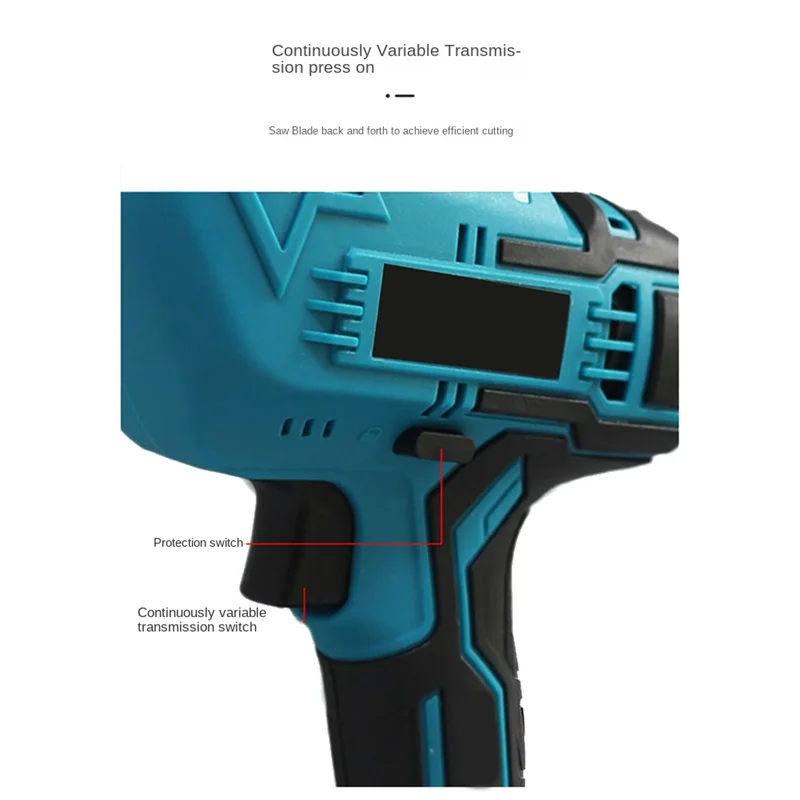 

Cordless Electric Reciprocating Saw Variable Speed Metal Wood Cutting Tool Electric Saw for Makita 18V BatteryAB32