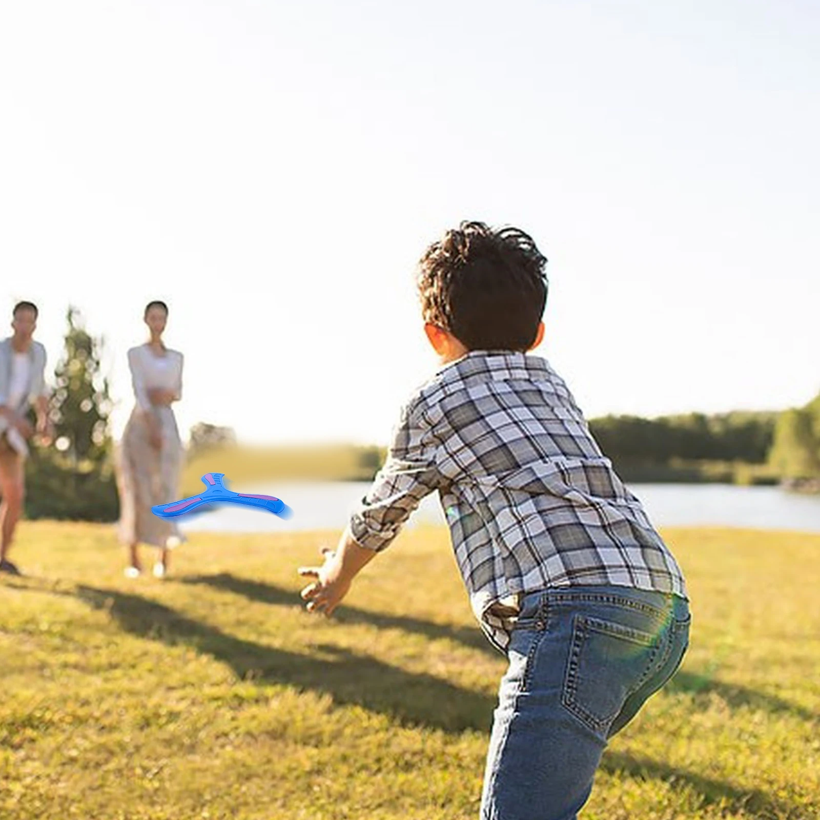 Boomerang de três folhas, material eva macio, fácil lançamento, disco voador para crianças, esportes ao ar livre, recreação, brinquedo voador engraçado