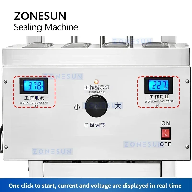 

Zonesun ZS-FK2200R Induction Sealing Machine for Plastic Bottles Continuous Induction Sealer Automatic Aluminum Foil Sealing