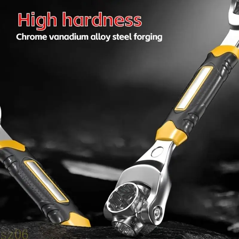 Q2Q4 Complete 52pc Socket Wrench Rotating Head Design Sturdy Metal Construction Organizers Case