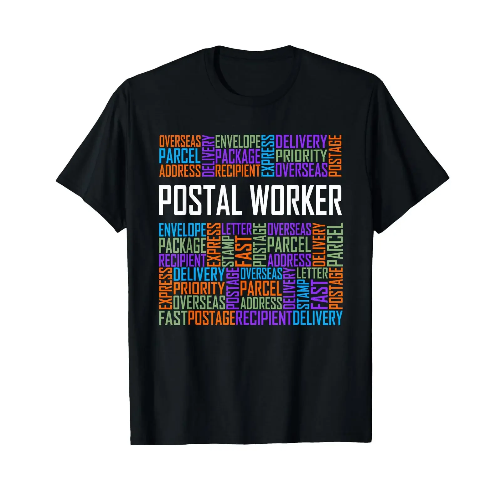 Postarbeiter-Schriftzug „Mailman's Postman“ T-Shirt, Vintage-Waschung, leicht modische Grafik, weiche Designerkleidung für Herren, stilvoll