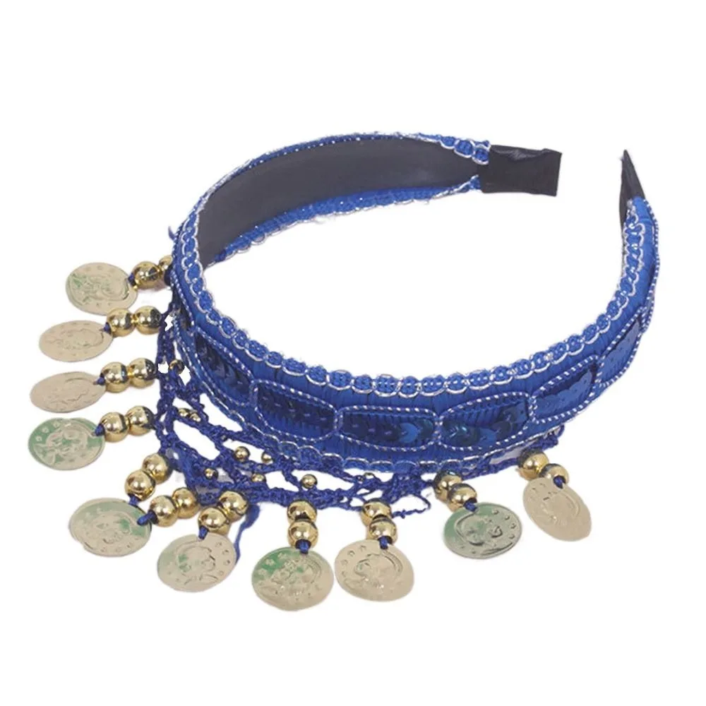 

Модная цепочка на голову с блестками в этническом стиле, аксессуары для головы, повязка для волос с бусинами для танца живота, богемная корона, обруч для головы для девочек