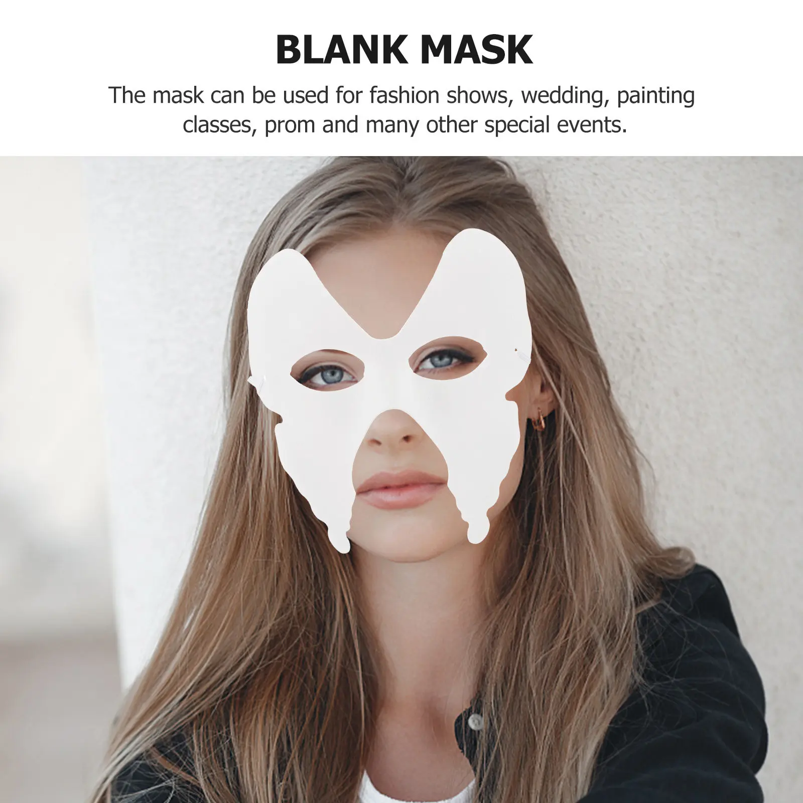 6Pcs Plain Paper Butterflies Masks Blank White DIY Masquerade Mask for Cosplay Painting Party Gift Paper Blank Mask
