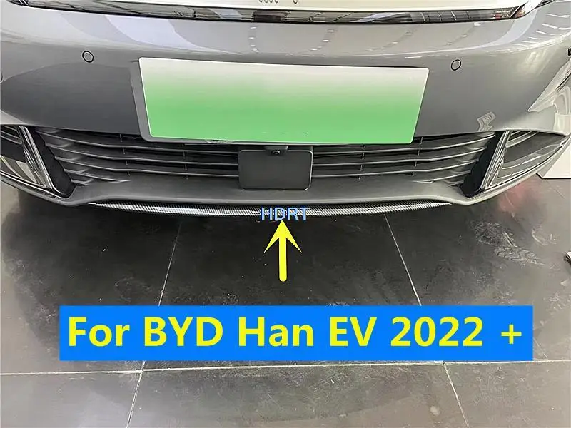 

Front Lower Center Grille Bumper Strip Cover Trim Moulding Car Styling Protector Decoration Accessories For BYD Han EV 2022 +