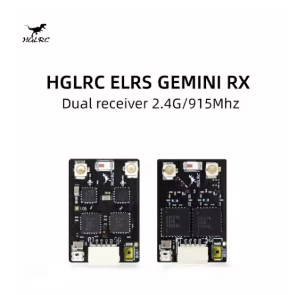 HGLRC ELRS GEMINI RX Receptor duplo 2.4G/915Mhz True Diversity para FPV Peças DIY de longo alcance