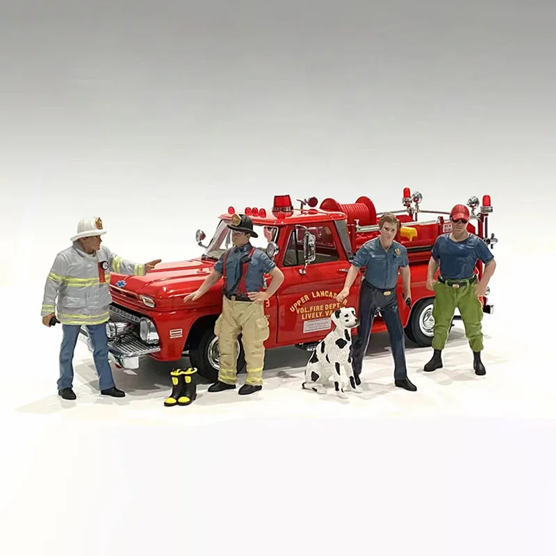 1/18 Scale Model Police Firemen Man Action Figure Scene Accessory Car Display Resin Dolls Toys Collection Gifts For Fans