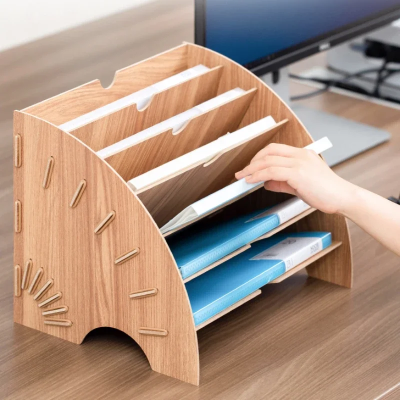 

Fan-Shaped Folder Frame - Multi-Layer Bookshelf for Home Office Desktop File Display Rack with Storage Perfect forOrganizedDesks