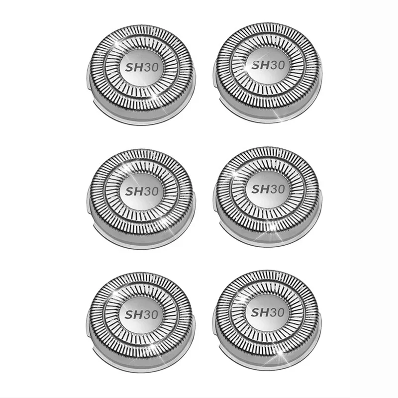 SH30 Replacement Heads Compatible with Philips Shavers Series 1000, 2000 And 3000, Replacement Blades for Norelco 3000 with 6pcs