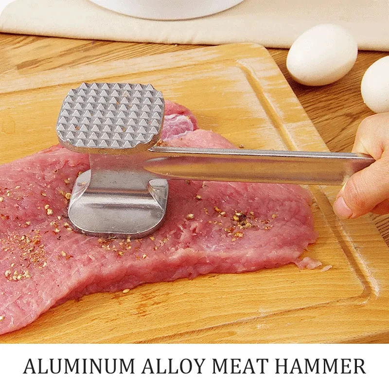 Marteau à viande multifonction en alliage d'aluminium, gadgets de cuisine, attendrisseurs adt double face, outils portables pour steak et porc, 1 pièce