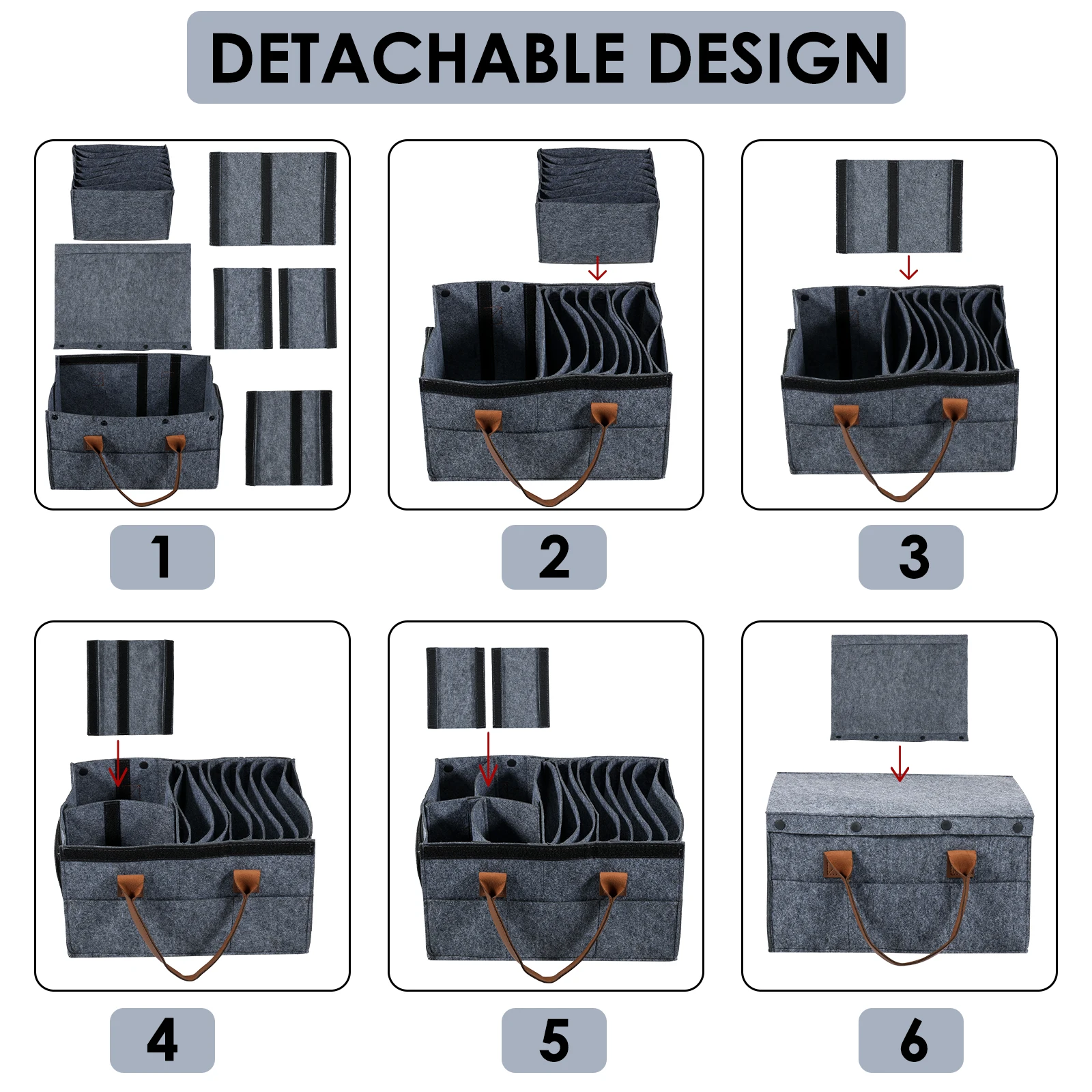 Felt Board Dish Cup Storage Bag Rack Thickened Camping Tableware Container RV Kitchen Cabinet Layered Plate Storage Box Camper