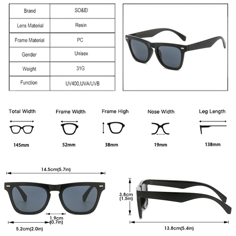 SO&EI New Cat Eye Women Rivets Sunglasses Fashion Brand Designer Dark Green Eyewear Shades UV400 Men Sun Glasses