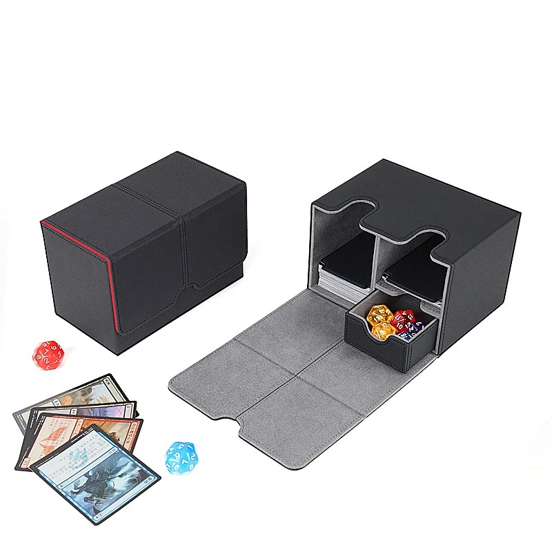 

2024 PU Trading Card Holder Collectible Game Storage Card Deck Case Protectors Organizer Storage Box for TCG MTG Cards