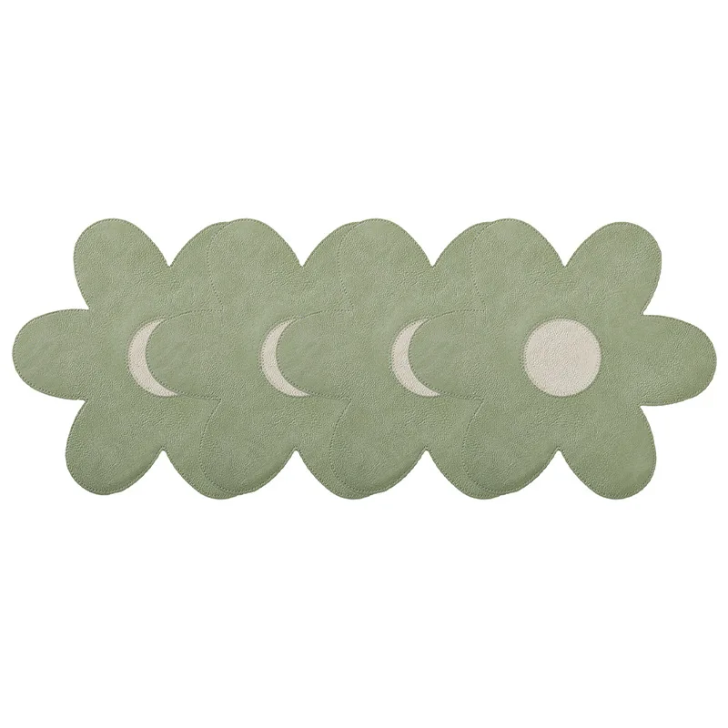 4 قطعة 2026 الربيع PVC تحديد الموقع خمر جلد البقر الملمس 6-Petal زهرة زيت مقاوم للماء مقاومة للحرارة عدم الانزلاق سهلة التنظيف #6