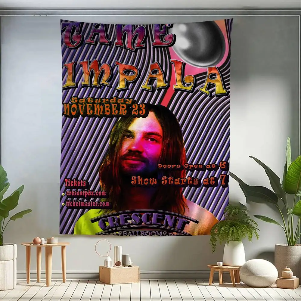 Pop Rock Singer Tame Impala Hanging Bohemian Tapestry Bohemian Wall Tapestries Mandala Kawaii Room Decor
